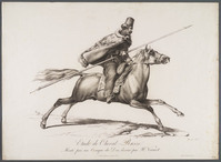 TvB G 5152
<br/>
Kozak in galop (serie paarden studies)
<br/>
<em>Jazet, Jean Pierre Marie (1788-1871)</em>